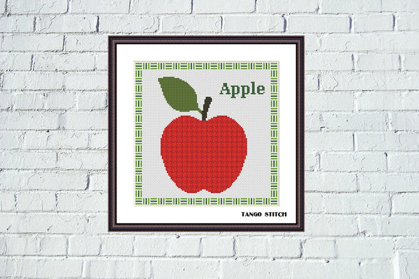 Apple kitchen cross stitch ornament pattern