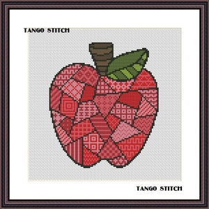 Apple ornament cross stitch pattern - Tango Stitch