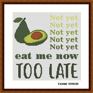 Avocado funny kitchen quote cross stitch ornament pattern