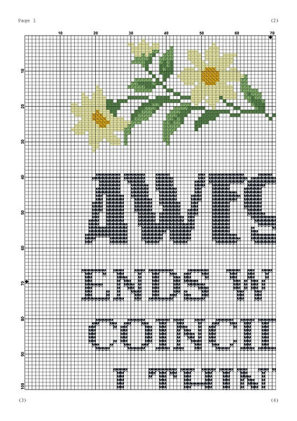 Awesome ends with ME funny cross stitch pattern - Tango Stitch