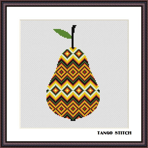 Aztec pear kitchen cross stitch ornament embroidery pattern