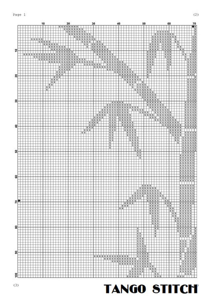 Bamboo cute cross stitch chart pattern - Tango Stitch