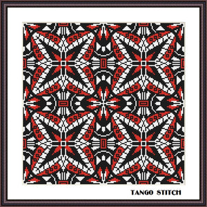 Kaleidoscope ornament geometric cross stitch pattern