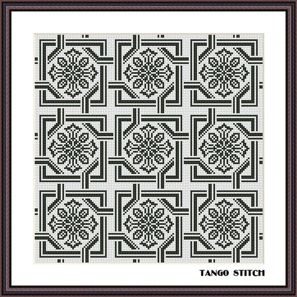 Celtic black cross stitch ornament embroidery pattern