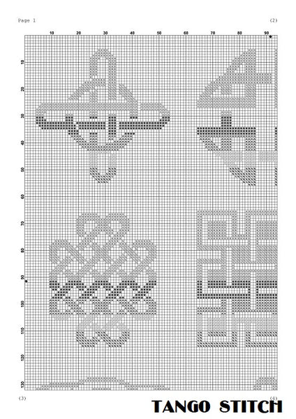 Blue celtic cross stitch ornaments pattern
