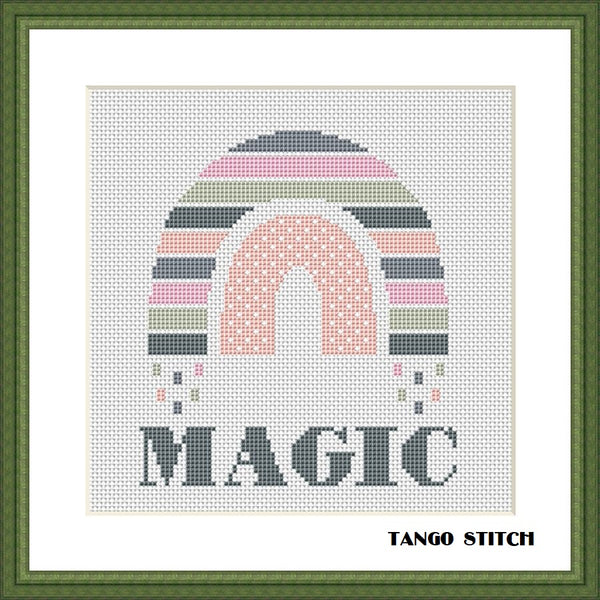 Boho rainbow nursery cross stitch Set of 4 cute patterns