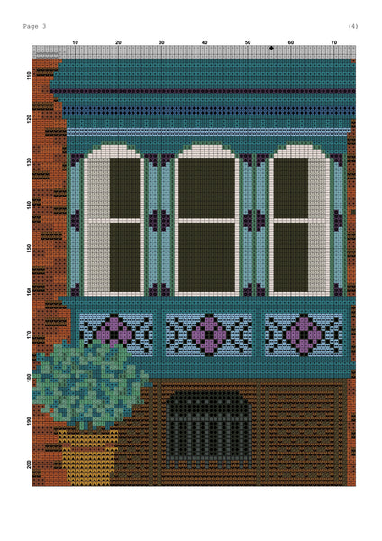 Brick house cross stitch pattern - Tango Stitch