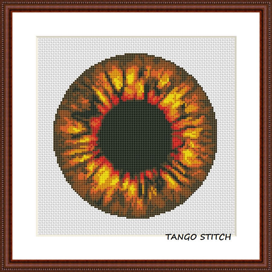 Brown iris cross stitch pattern - Tango Stitch