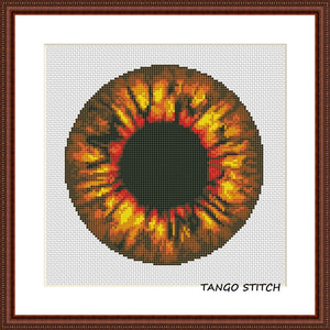 Brown iris cross stitch pattern - Tango Stitch