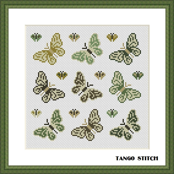 Butterfly ornament cross stitch pattern