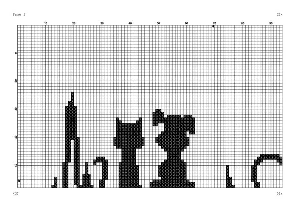 Happy friends Cat & Dog cross stitch pattern - Tango Stitch
