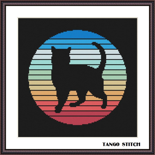 Black cats cross stitch Set of 4 patterns Cute animals embroidery - Tango Stitch