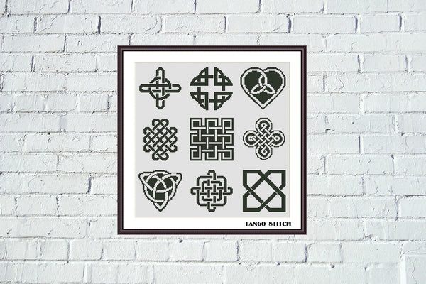 Celtic knots cross stitch ornament sampler pattern