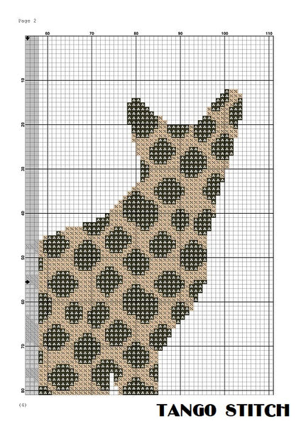 Cheetah print cat cross stitch pattern