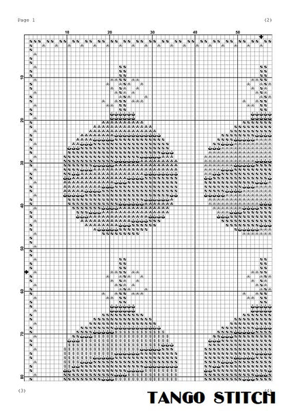 Easy Christmas balls cross stitch pattern