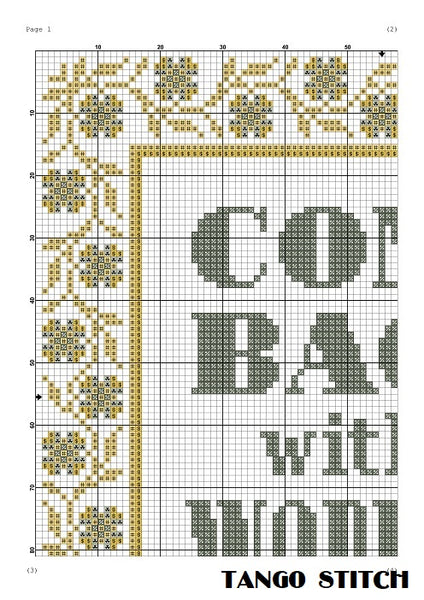 Come back with a warrant funny sarcastic cross stitch pattern