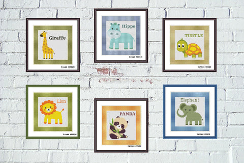 Cute animals cross stitch Set of 6 patterns - Tango Stitch