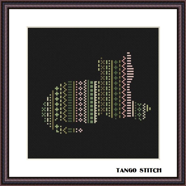 Ornament cats cross stitch Set of 4 patterns, Tango Stitch