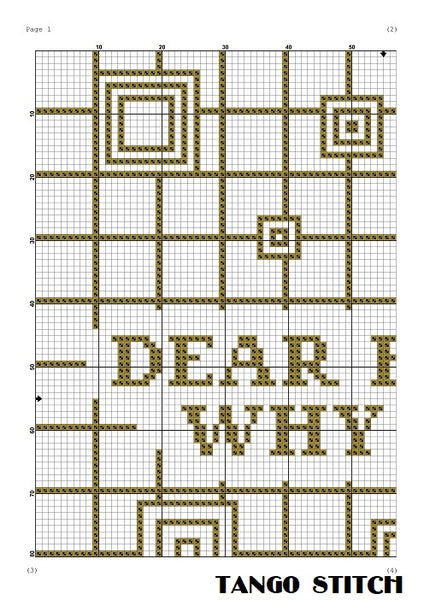 Dear heart, why him? funny cross stitch pattern