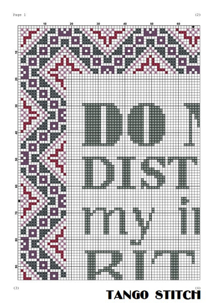 Do not disturb funny sarcastic quote cross stitch pattern