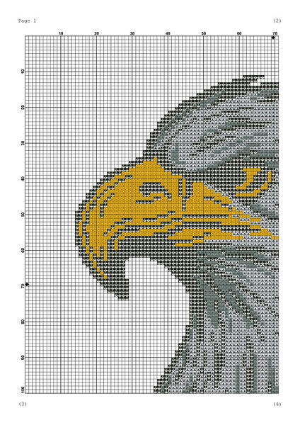 Eagle animal cross stitch pattern