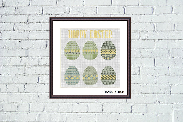 Easter eggs ornament cross stitch pattern, Tango Stitch