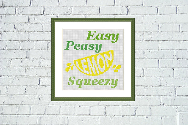 Easy peasy lemon squeezy funny cross stitch pattern  