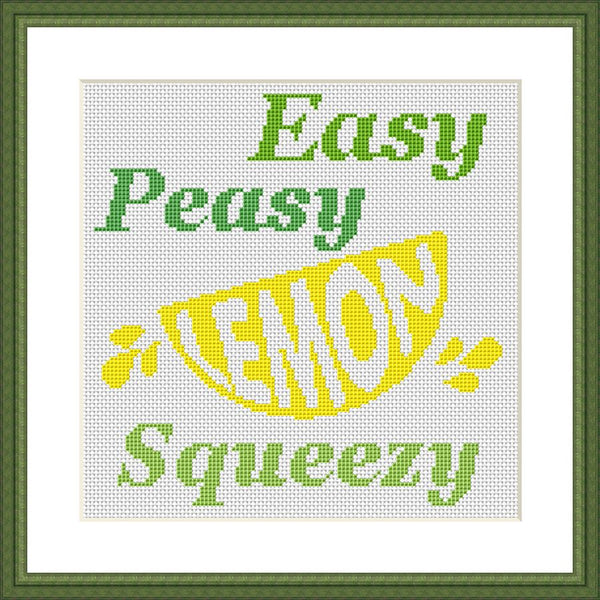 Easy peasy lemon squeezy funny cross stitch pattern  