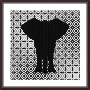 Elephant cute animals ornament cross stitch pattern
