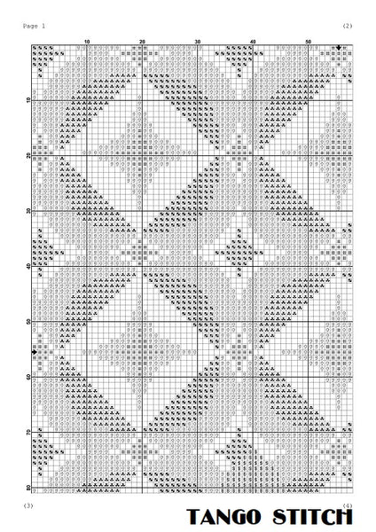 Floor ornament optical illusion easy cross stitch pattern
