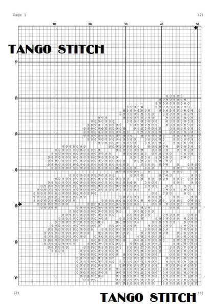 Black and white flower silhouette cross stitch pattern - Tango Stitch