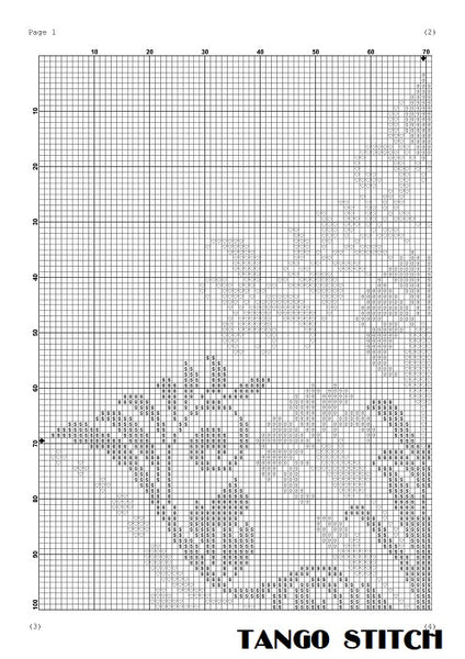 Victorian flower ornament cross stitch embroidery pattern