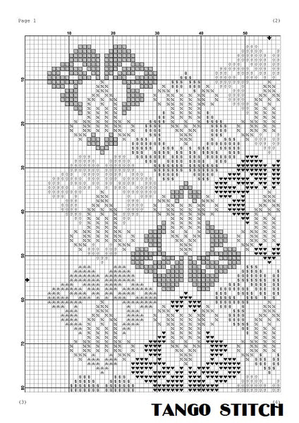 Easy flower ornament cross stitch embroidery pattern design