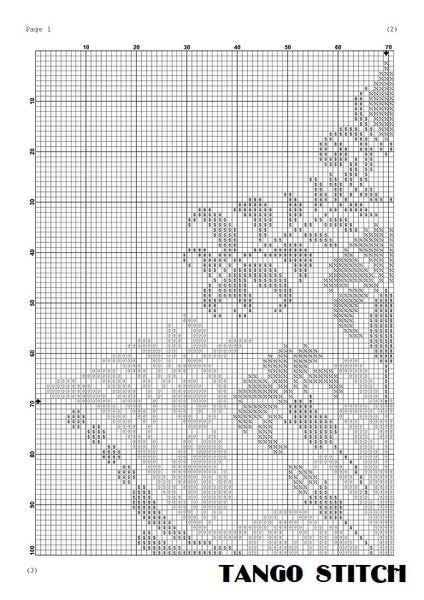 Victorian flower cross stitch hand embroidery pattern - Tango Stitch
