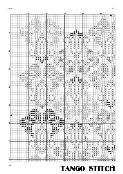 Simple floral cross stitch ornament embroidery pattern