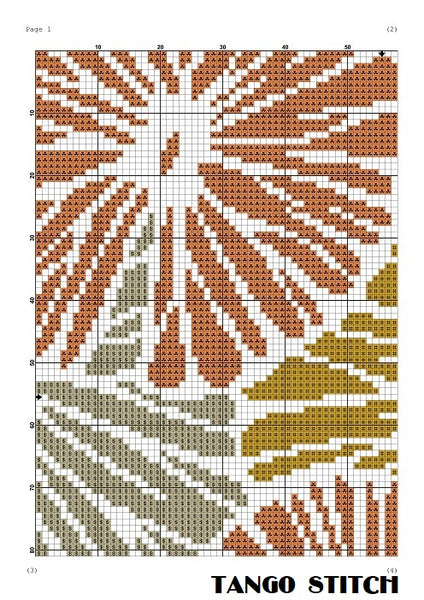 Yellow orange simple embroidery flower cross stitch pattern