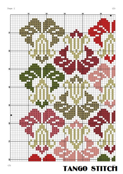 Flower easy ornament cross stitch pattern - Tango Stitch
