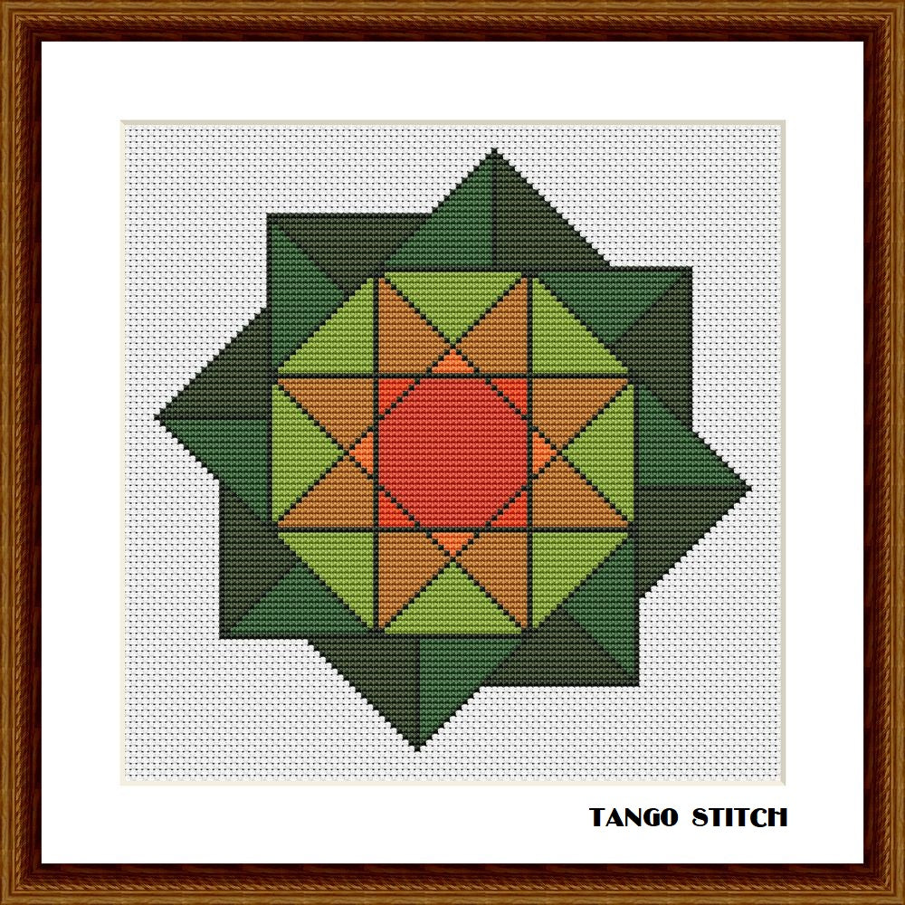 Sacred geometric ornament cross stitch pattern