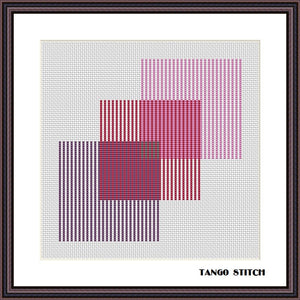 Purple geometric square ornament cross stitch pattern - Tango Stitch
