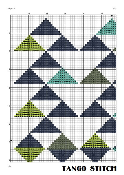 Triangles geometric cross stitch pattern  