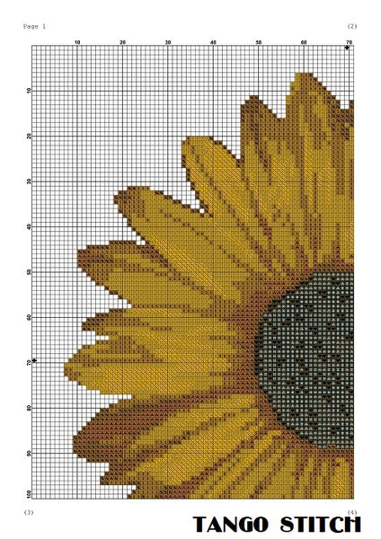 Gerbera hand embroidered flower cross stitch pattern - Tango Stitch