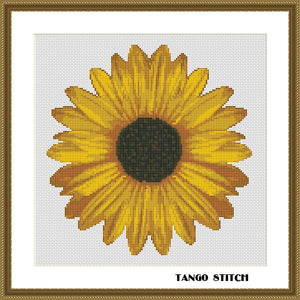 Gerbera hand embroidered flower cross stitch pattern - Tango Stitch