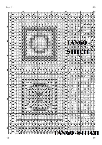 Granny stitch crochet cross stitch motives hand embroidery - Tango Stitch