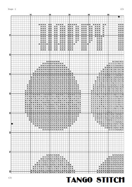 Happy Easter greeting cross stitch pattern