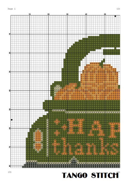 Happy thanksgiving funny pumpkins cross stitch pattern  