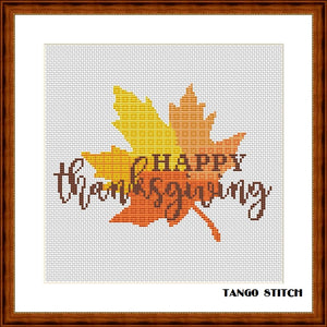 Happy thanksgiving cross stitch pattern