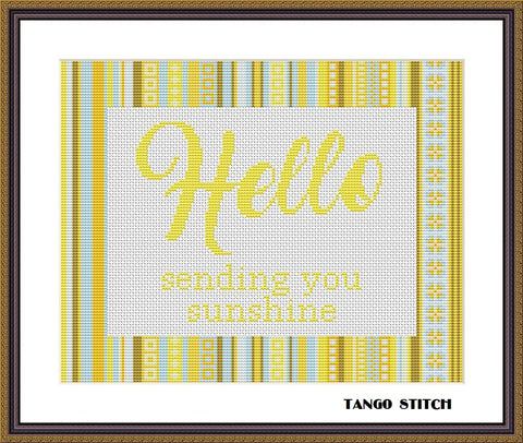 Hello sending you sunshine cross stitch ornament pattern