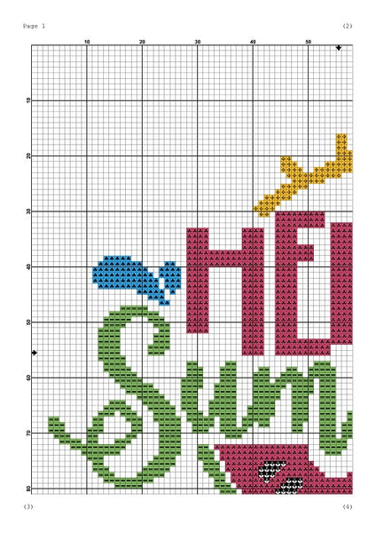 Hello Summer funny cross stitch pattern