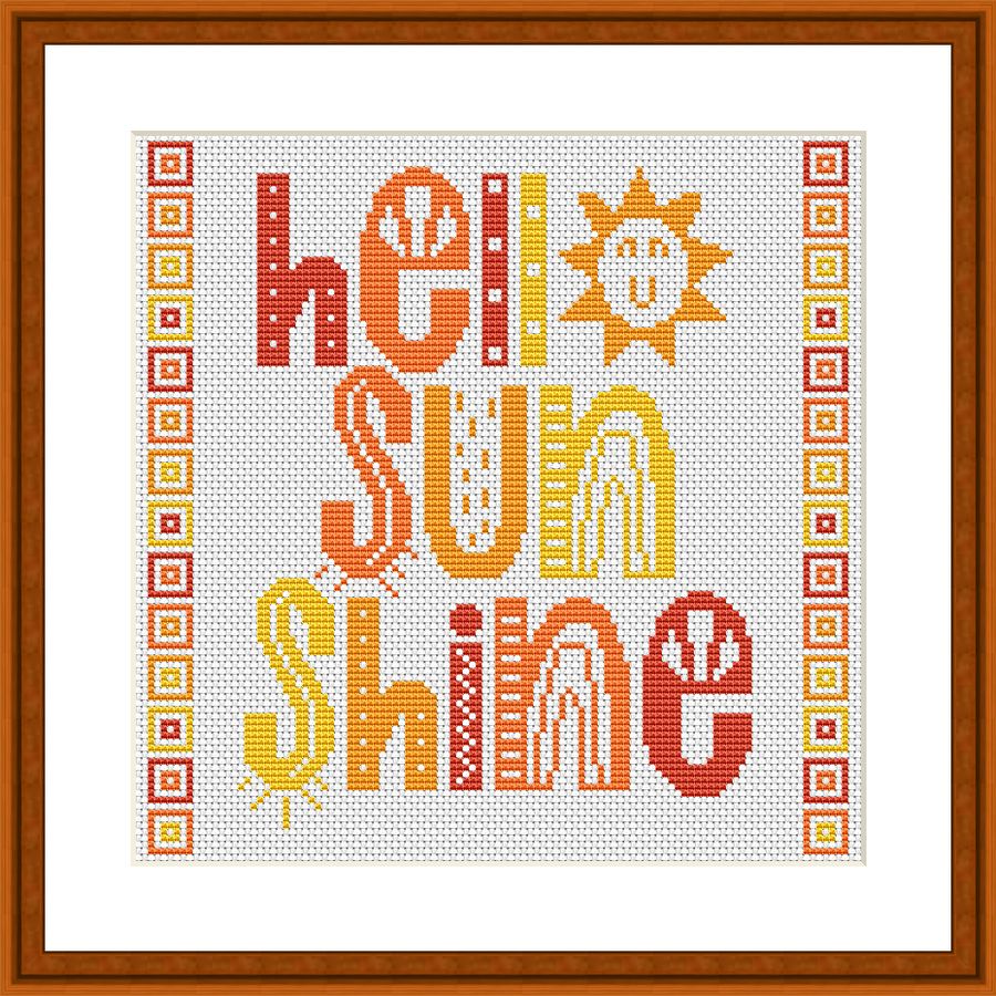 Hello Sun Shine funny cross stitch pattern