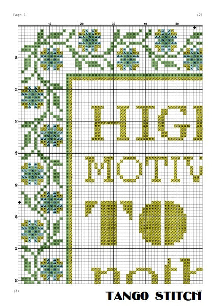 Highly motivated to do nothing funny quote cross stitch pattern